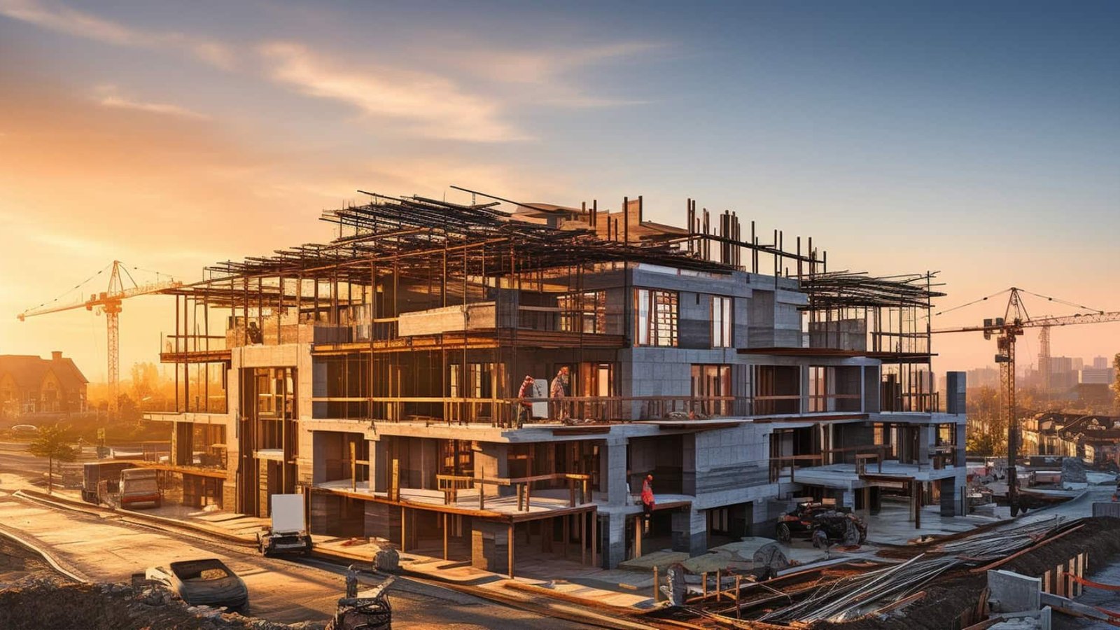 low-angle picture of the building site,