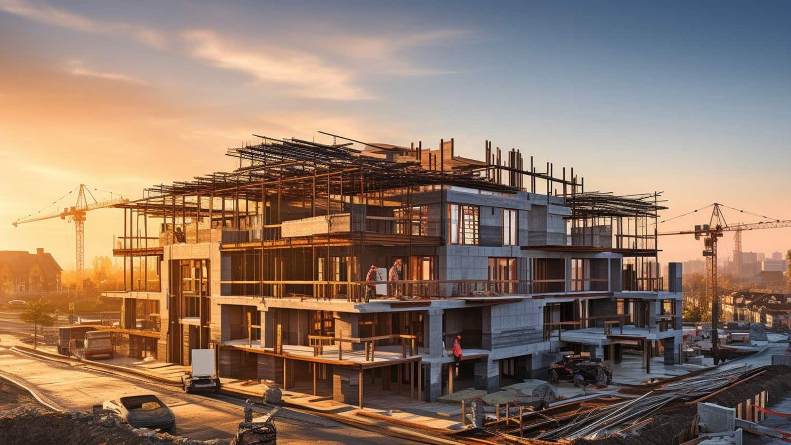 low-angle picture of the building site,