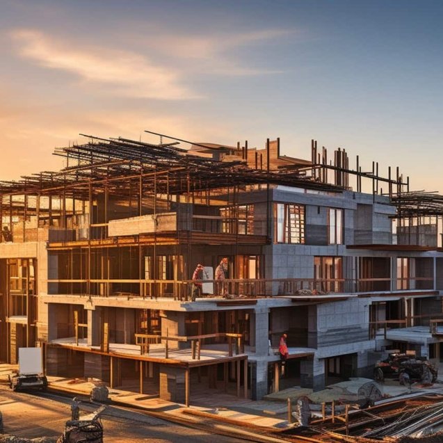 low-angle picture of the building site,